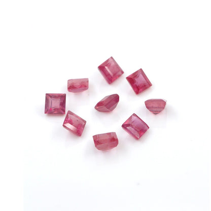 Natural Bangkok Ruby Calibrated Squares | 6mm & 7mm