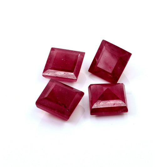 Natural Bangkok Ruby Calibrated Squares | 10mm & 11mm