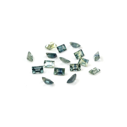 Natural Untreated Teal Sapphire Calibrated Baguettes | 2x3mm & 2.5x3.5mm
