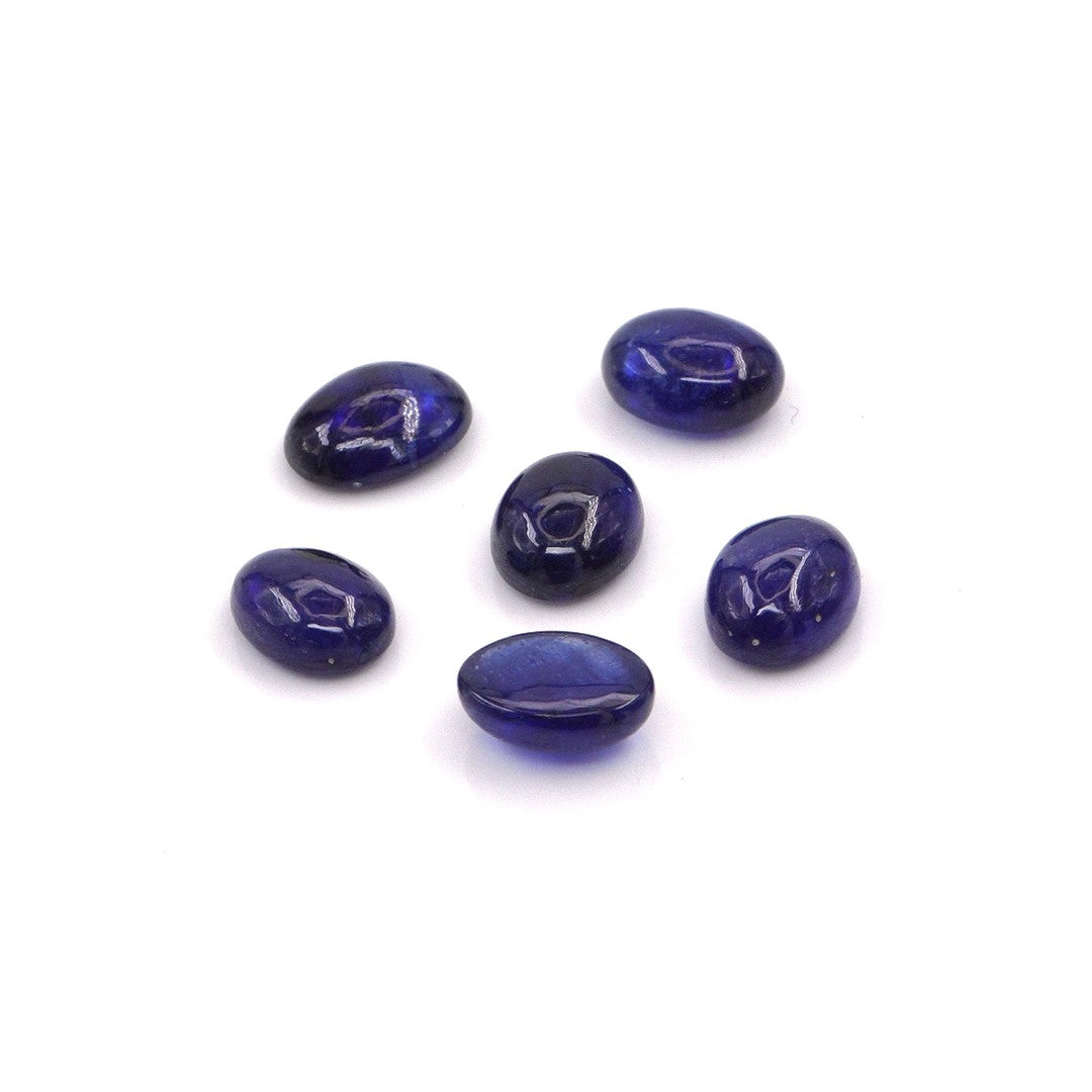 Natural Bangkok Blue Sapphire Calibrated Cabochon Ovals | 5x7mm & 6x8mm