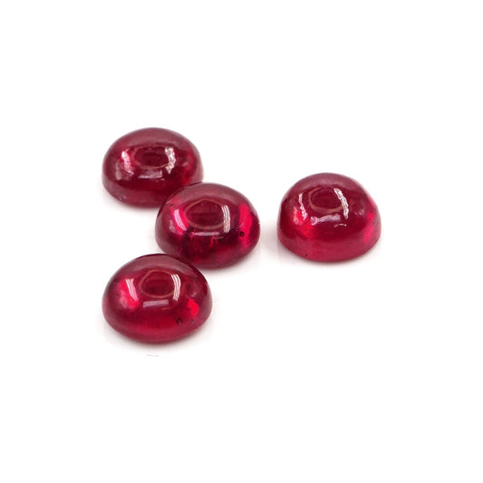 Natural Bangkok Ruby Calibrated Cabochon Rounds | 7mm & 8mm