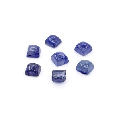 Natural Bangkok Blue Sapphire Calibrated Cabochon Squares | 5mm & 6mm