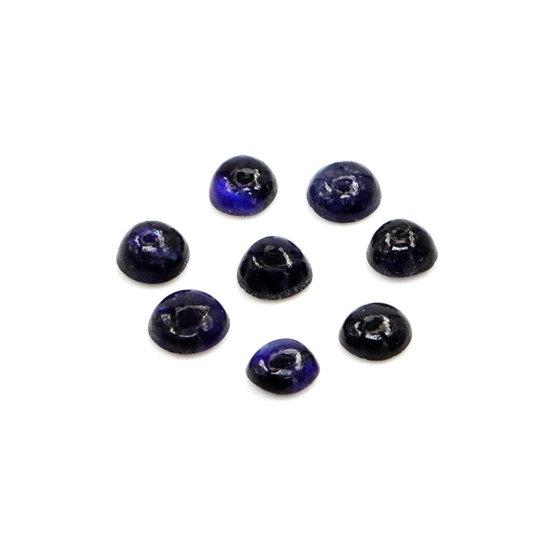 Natural Bangkok Blue Sapphire Calibrated Cabochon Rounds | 3mm & 3.5mm