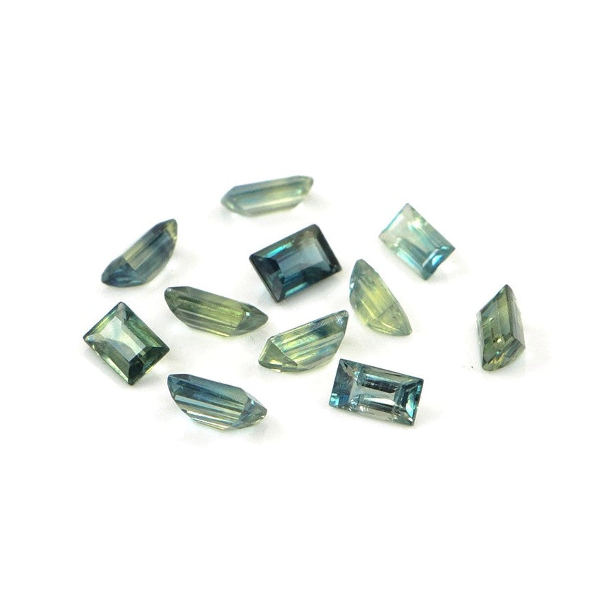 Natural Untreated Teal Sapphire Calibrated Baguettes | 2x3mm & 2x4mm