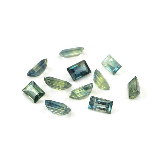 Natural Untreated Teal Sapphire Calibrated Baguettes | 2x3mm & 2x4mm