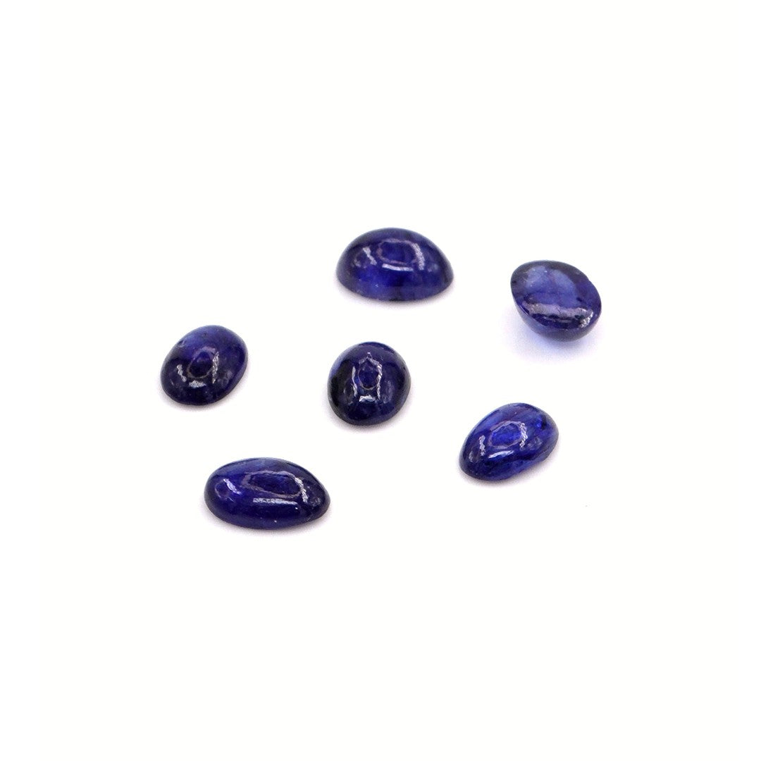 Natural Bangkok Blue Sapphire Calibrated Cabochon Ovals | 3x5mm & 4x6mm