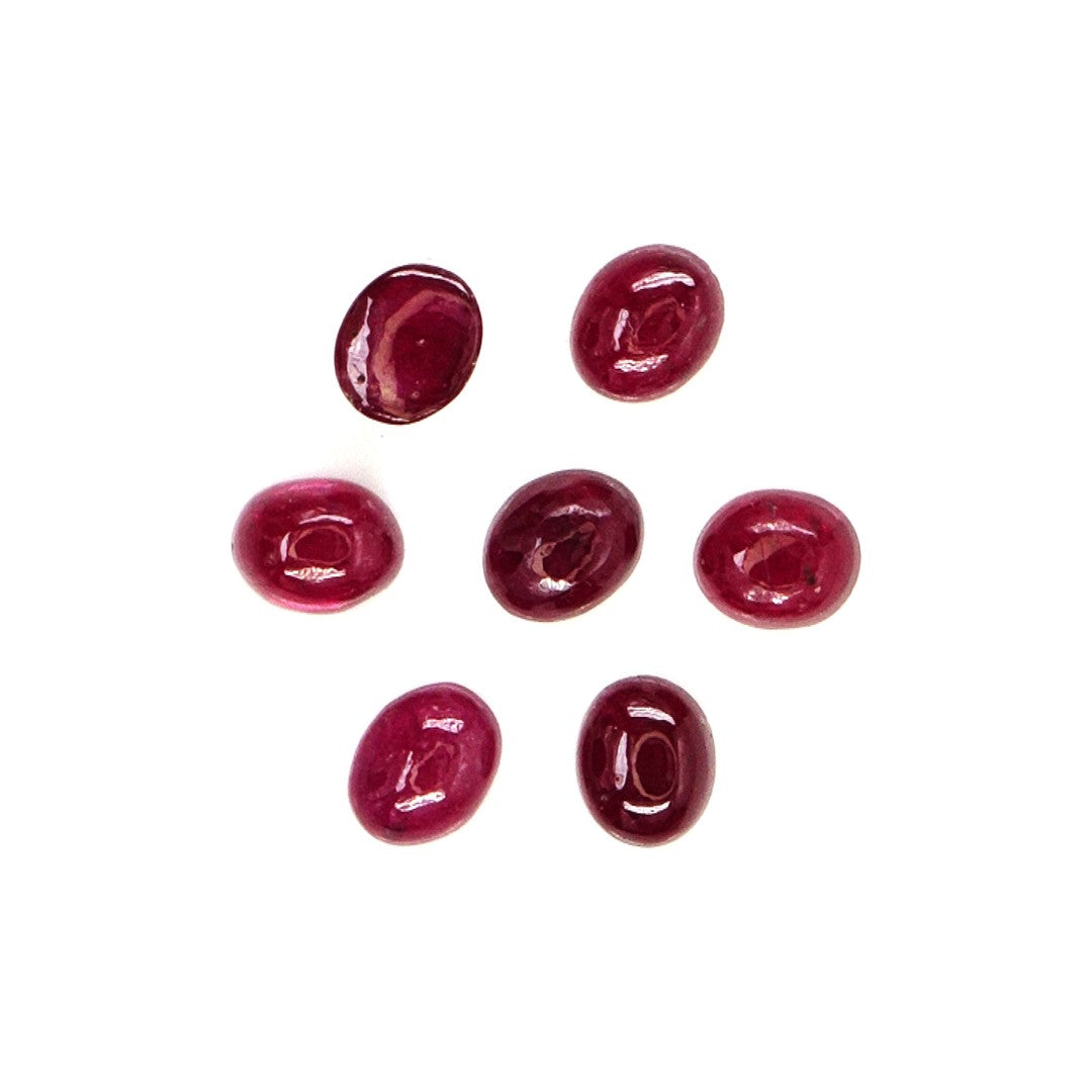Natural Bangkok Ruby Calibrated Cabochon Ovals | 3x4mm & 4x5mm
