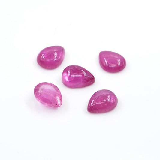 Natural Bangkok Ruby Calibrated Cabochon Pears | 5x7mm & 6x8mm