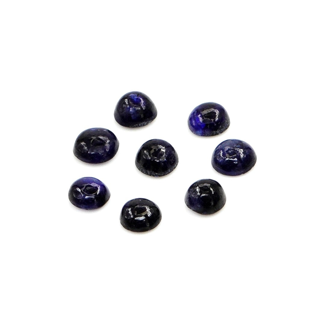 Natural Bangkok Blue Sapphire Calibrated Cabochon Rounds | 3mm & 3.5mm