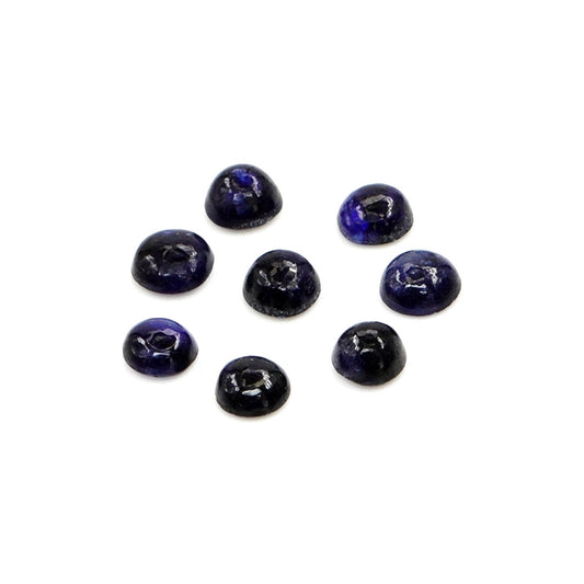 Natural Bangkok Blue Sapphire Calibrated Cabochon Rounds | 3mm & 3.5mm