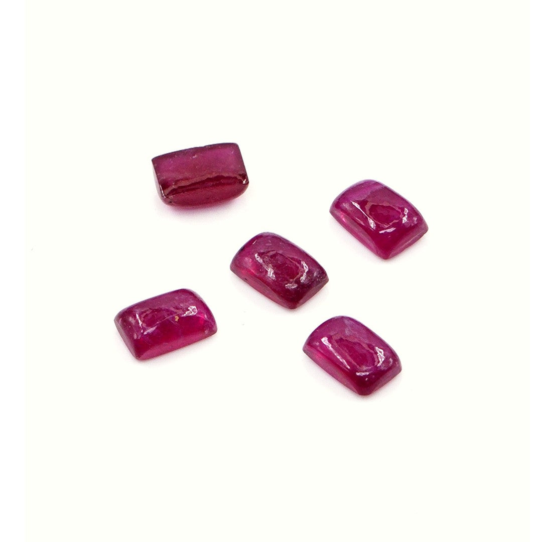 Natural Bangkok Ruby Calibrated Cabochon Long Cushions | 3x5mm & 4x6mm
