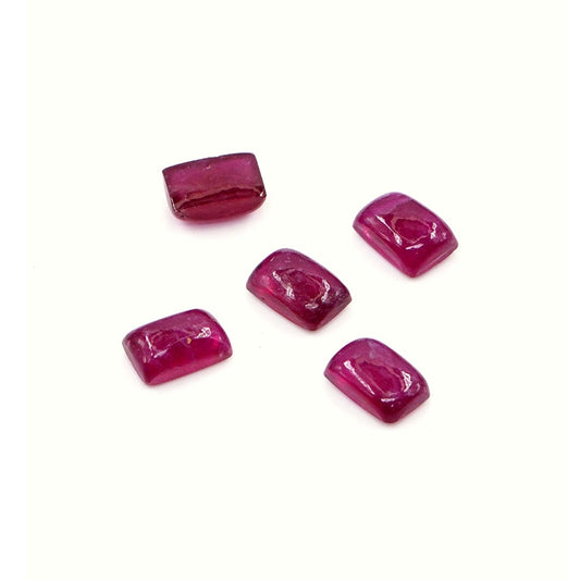 Natural Bangkok Ruby Calibrated Cabochon Long Cushions | 3x5mm & 4x6mm