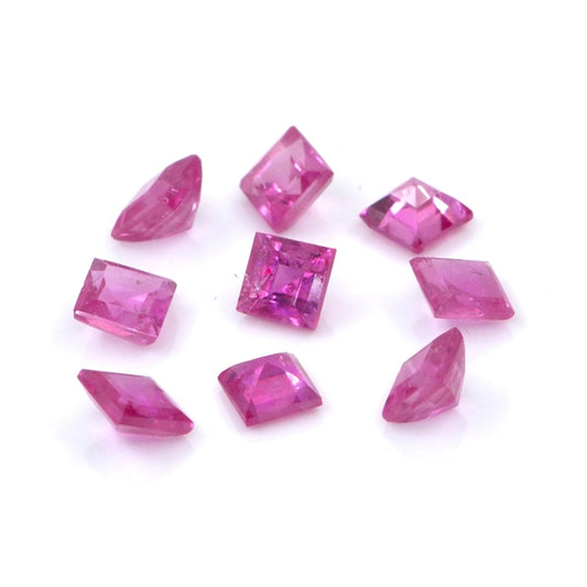 Natural Mozambique Ruby Calibrated Squares | 4mm & 5mm