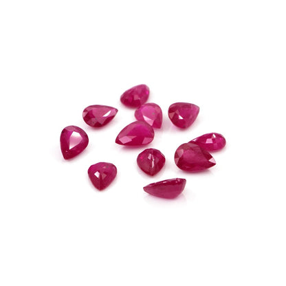 Natural Untreated Mozambique Ruby Calibrated Pears | 3x5mm & 4x6mm