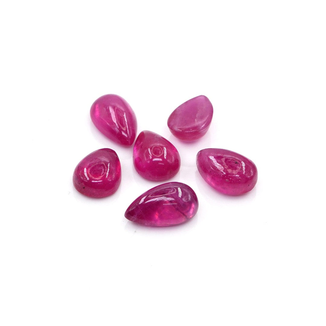 Natural Bangkok Ruby Calibrated Cabochon Pears | 9x13mm & 10x14mm