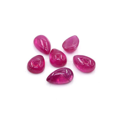 Natural Bangkok Ruby Calibrated Cabochon Pears | 9x13mm & 10x14mm