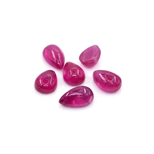 Natural Bangkok Ruby Calibrated Cabochon Pears | 9x13mm & 10x14mm