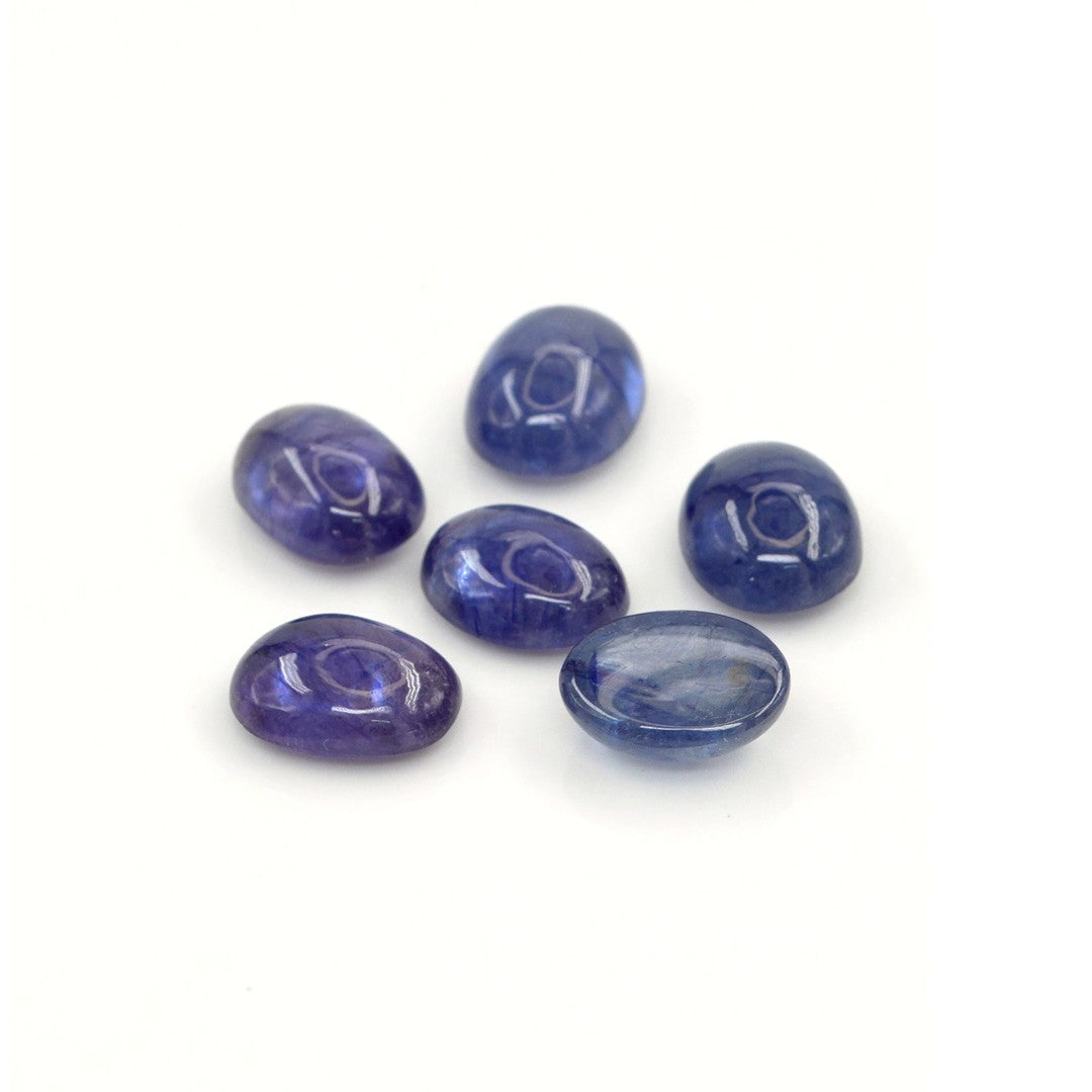 Natural Bangkok Blue Sapphire Calibrated Cabochon Ovals | 7x9mm & 8x10mm
