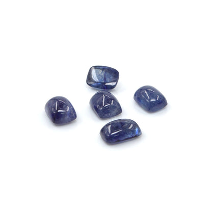 Natural Bangkok Blue sapphire Calibrated Cabochon Long Cushions | 5x7mm & 6x8mm