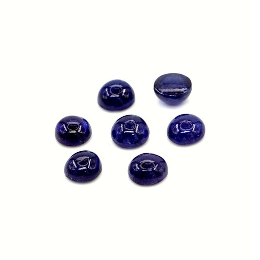 Natural Bangkok Blue Sapphire Calibrated Cabochon Rounds | 5mm & 6mm