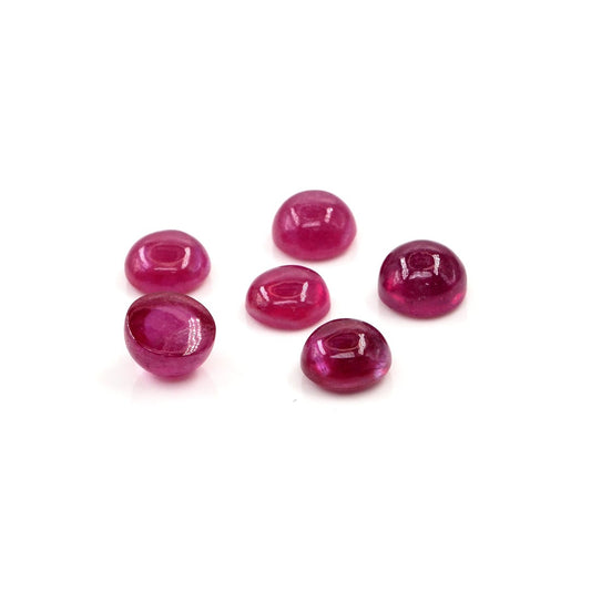Natural Bangkok Ruby Calibrated Cabochon Rounds | 7mm & 8mm