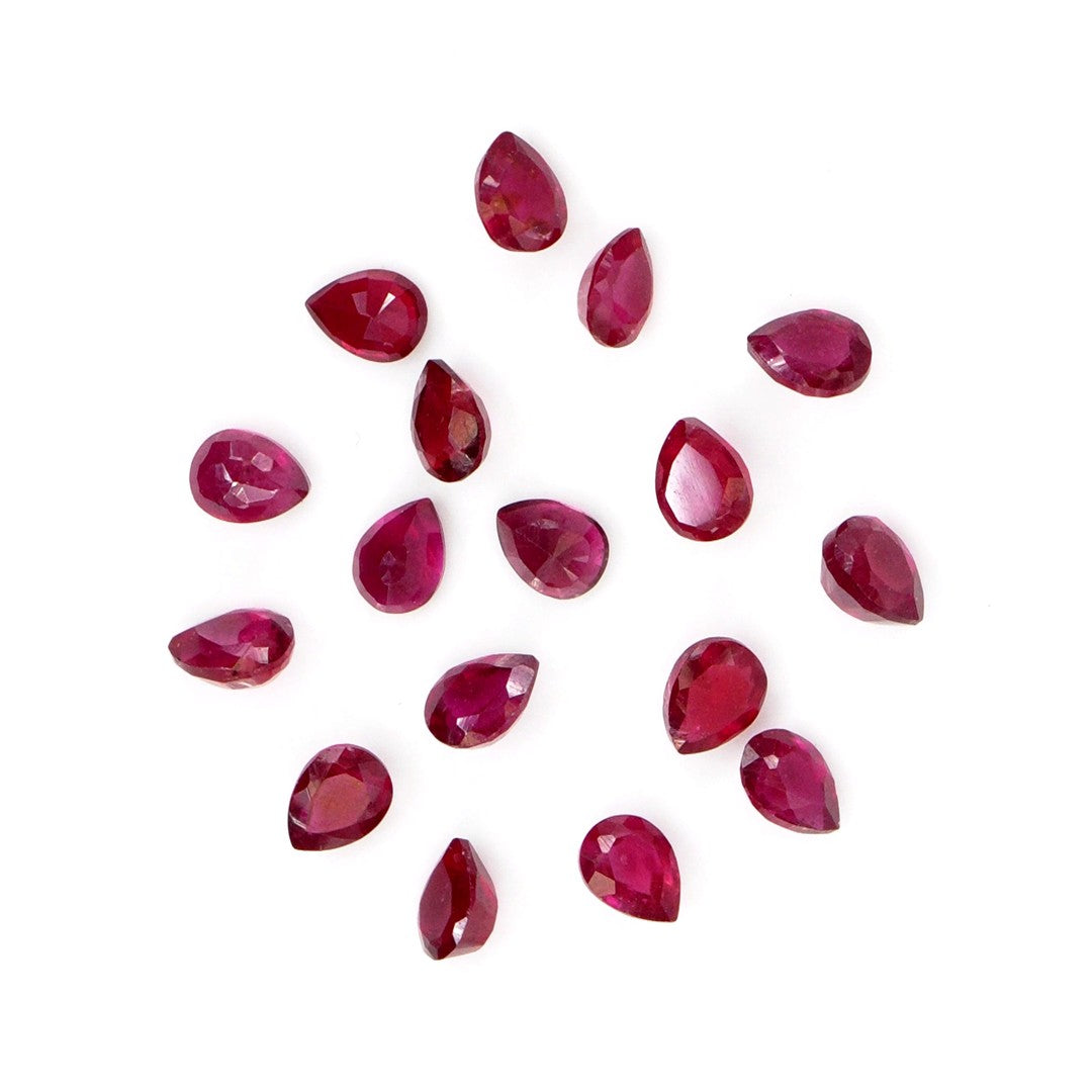 Natural Bangkok Ruby Calibrated Pears | 3x4mm & 4x5mm