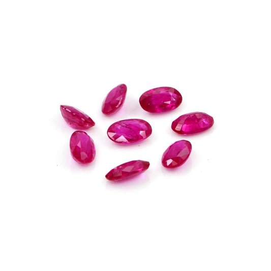Natural Untreated Mozambique Ruby Calibrated Ovals | 3x5mm & 4x6mm