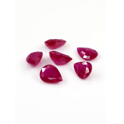 Natural Untreated Mozambique Ruby Calibrated Pears | 5x7mm & 6x8mm