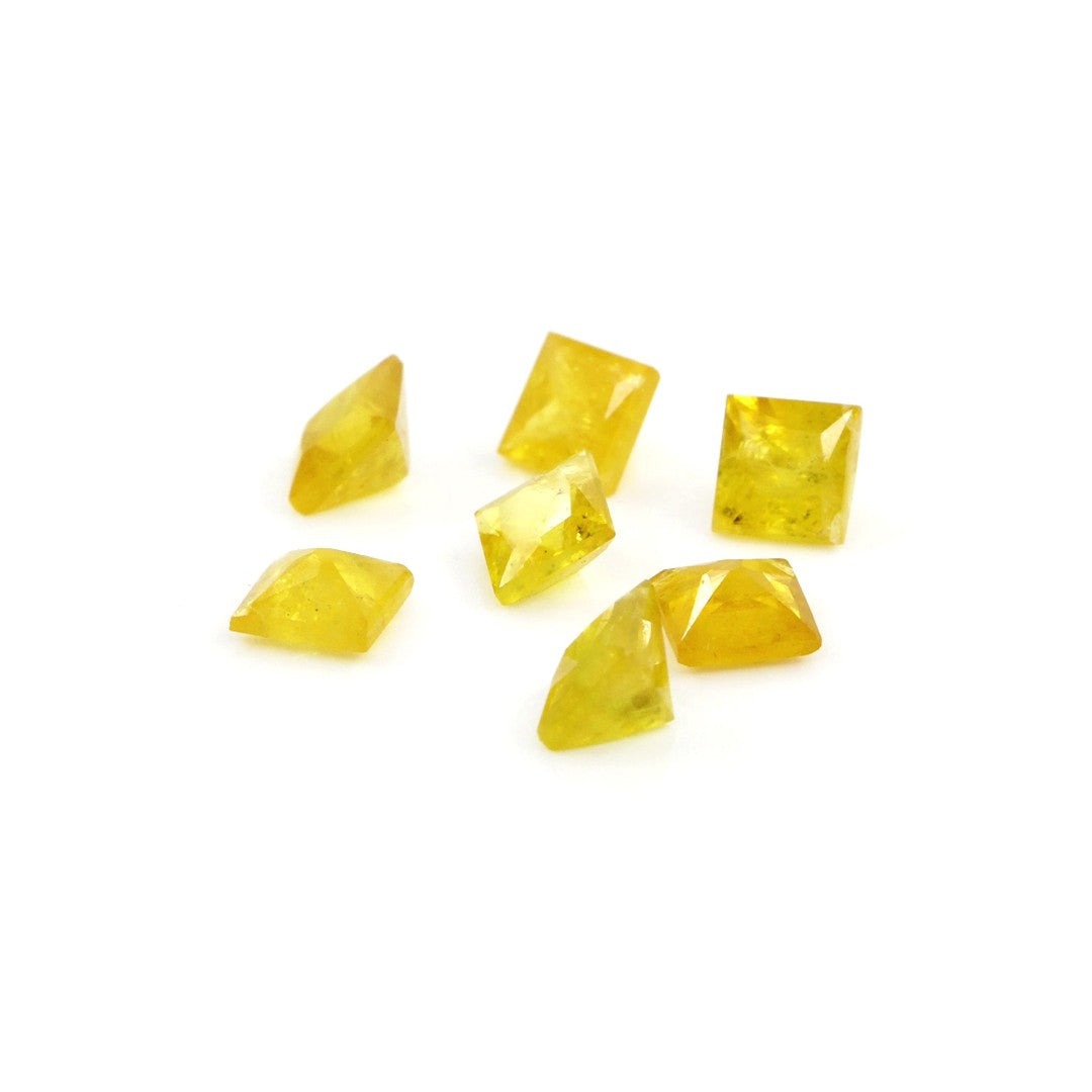 Natural Untreated Yellow Sapphire Calibrated Squares | 4mm
