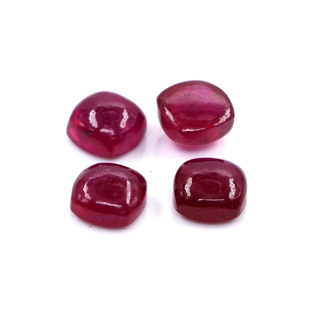 Natural Bangkok Ruby Calibrated Cabochon Cushions | 7mm & 8mm