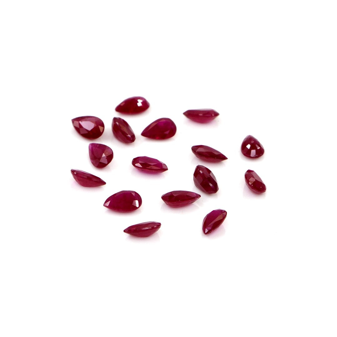 Natural Untreated Mozambique Ruby Calibrated Pears | 3x5mm & 4x6mm