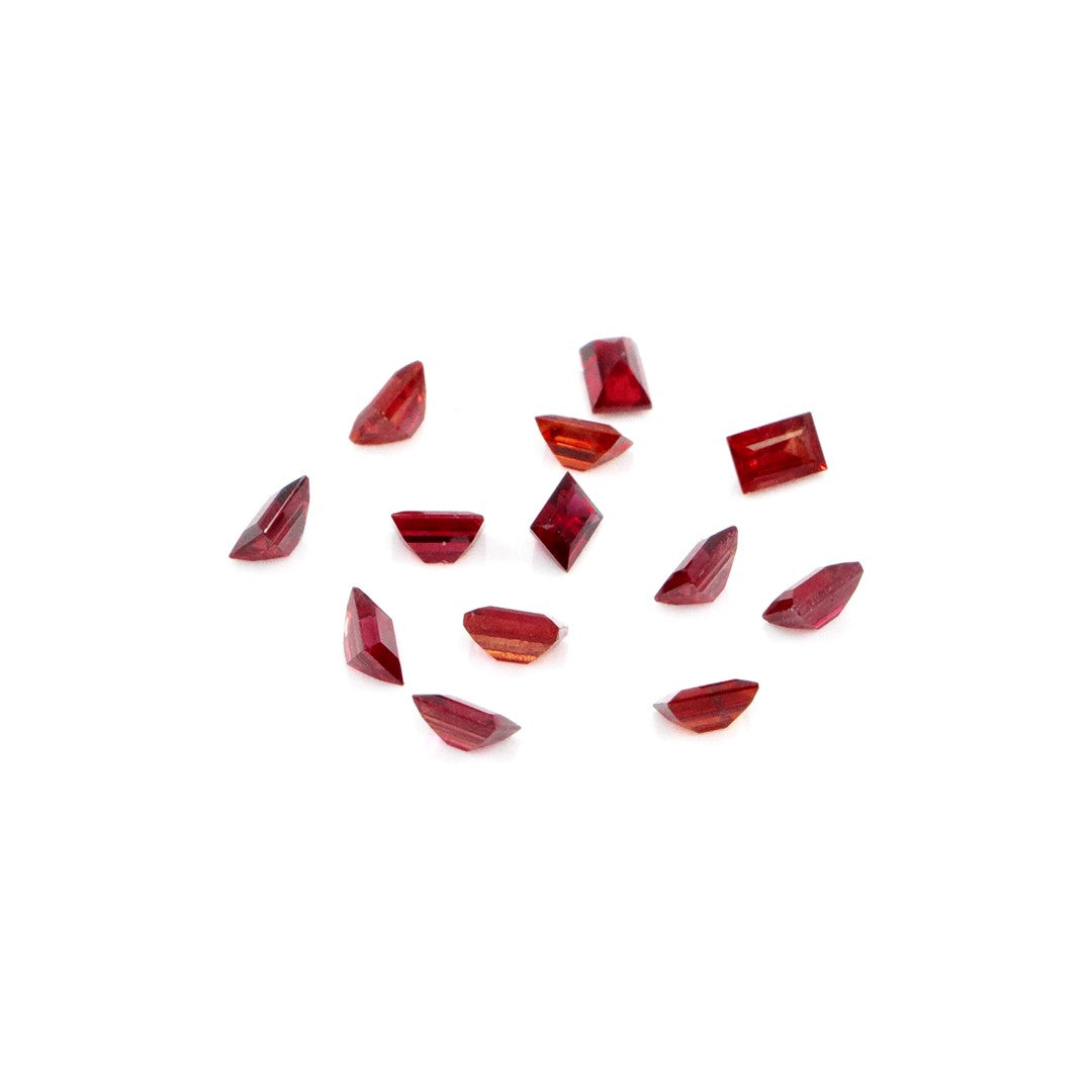 Natural Untreated Red Sapphire Calibrated Baguettes | 3x4mm & 4x5mm