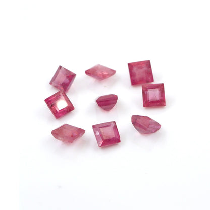 Natural Bangkok Ruby Calibrated Squares | 6mm & 7mm