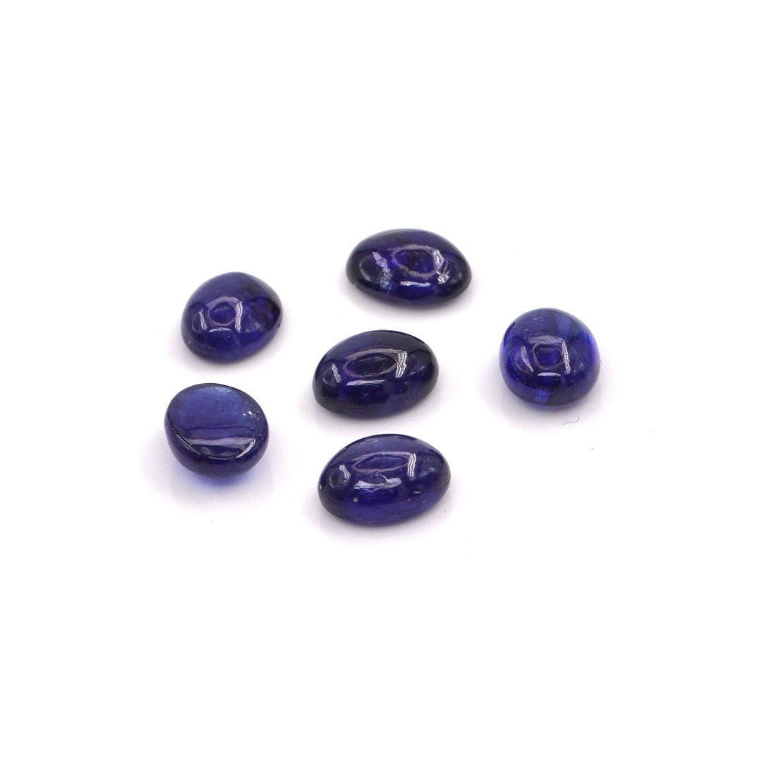 Natural Bangkok Blue Sapphire Calibrated Cabochon Ovals | 5x7mm & 6x8mm
