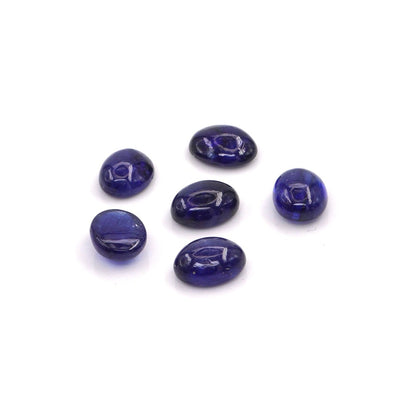 Natural Bangkok Blue Sapphire Calibrated Cabochon Ovals | 5x7mm & 6x8mm