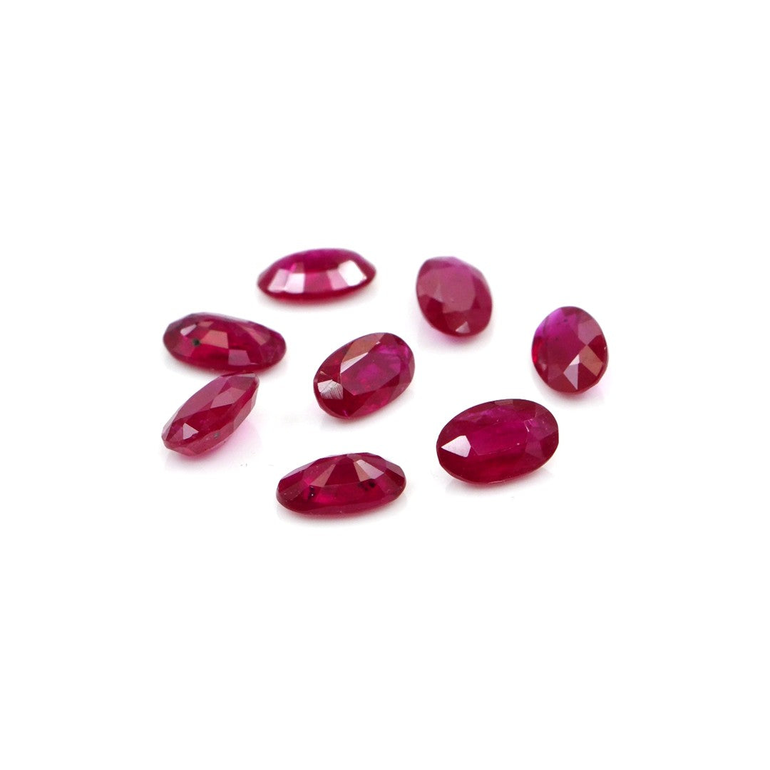 Natural Untreated Mozambique Ruby Calibrated Ovals | 3x5mm & 4x6mm