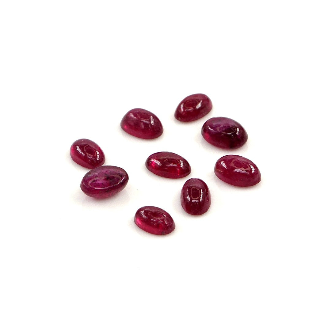 Natural Bangkok Ruby Calibrated Cabochon Ovals | 2x4mm
