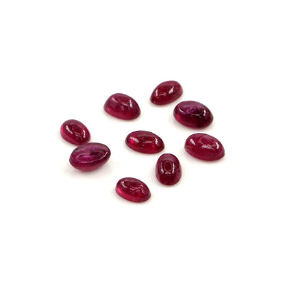 Natural Bangkok Ruby Calibrated Cabochon Ovals | 2x4mm