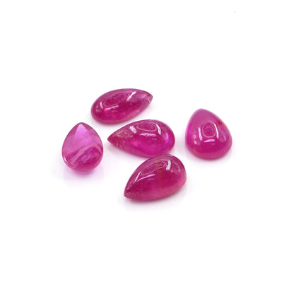 Natural Bangkok Ruby Calibrated Cabochon Pears | 7x9mm & 8x10mm