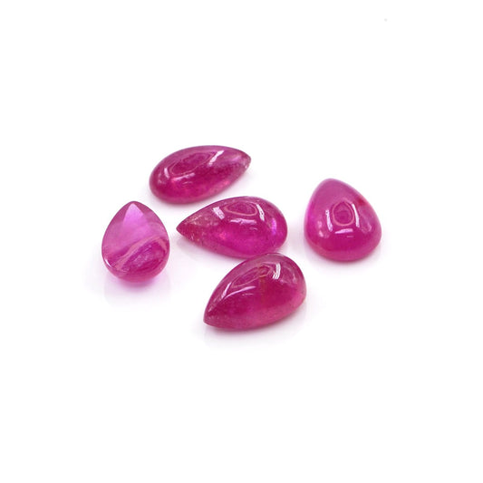 Natural Bangkok Ruby Calibrated Cabochon Pears | 7x9mm & 8x10mm