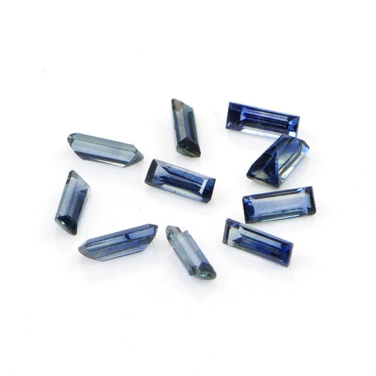 Natural Untreated Blue Sapphire Calibrated Baguettes | 2.5x4mm & 1.5x4mm