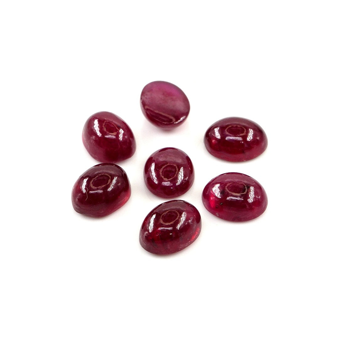 Natural Bangkok Ruby Calibrated Cabochon Ovals | 7x9mm & 8x10mm