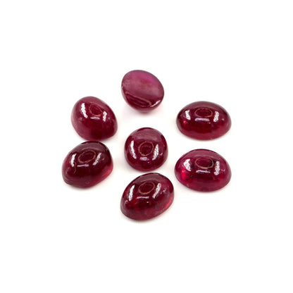 Natural Bangkok Ruby Calibrated Cabochon Ovals | 7x9mm & 8x10mm