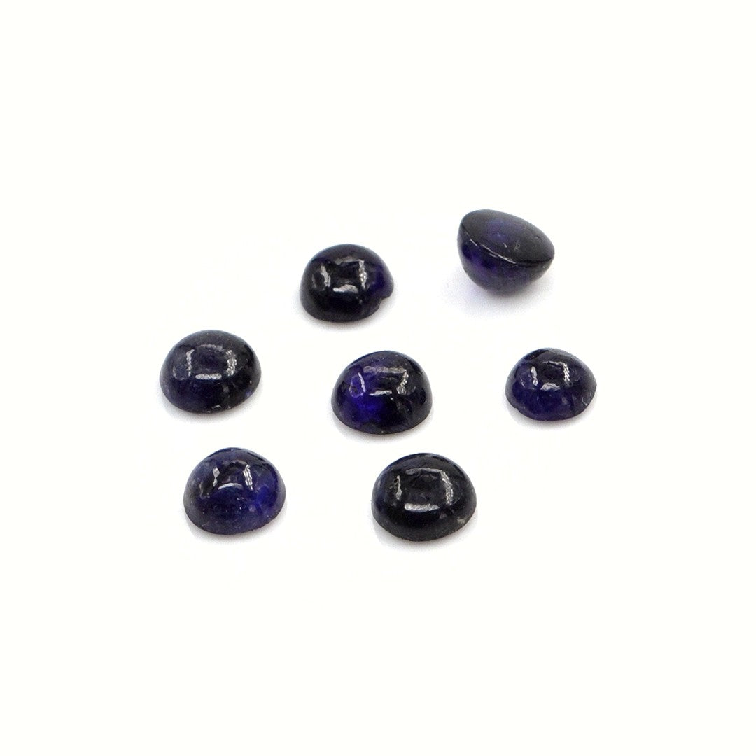 Natural Bangkok Blue Sapphire Calibrated Cabochon Rounds | 4mm & 5mm