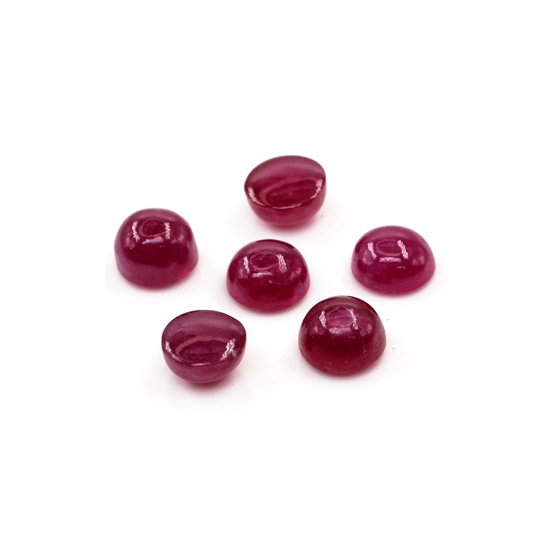 Natural Bangkok Ruby Calibrated Cabochon Rounds | 7mm & 8mm