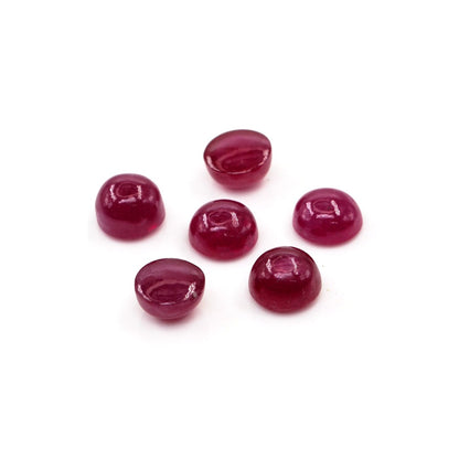 Natural Bangkok Ruby Calibrated Cabochon Rounds | 7mm & 8mm