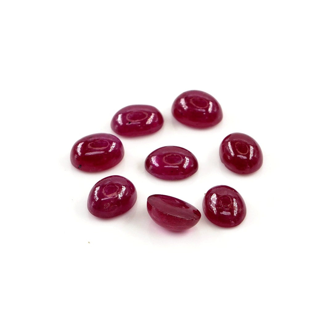 Natural Bangkok Ruby Calibrated Cabochon Ovals | 5x7mm & 6x8mm