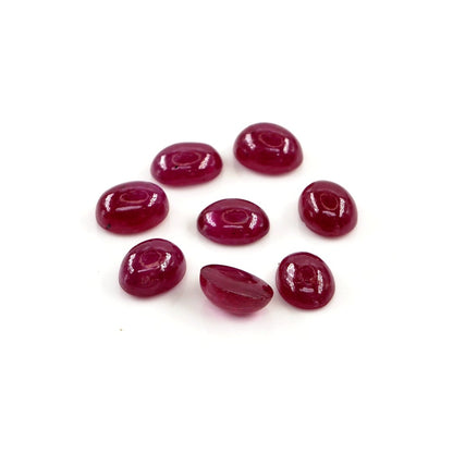 Natural Bangkok Ruby Calibrated Cabochon Ovals | 5x7mm & 6x8mm