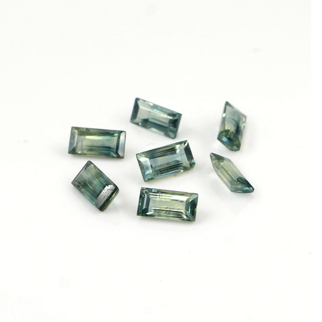Natural Untreated Teal Sapphire Calibrated Baguettes | 2.5x5mm & 2x4mm