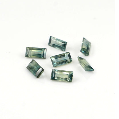Natural Untreated Teal Sapphire Calibrated Baguettes | 2.5x5mm & 2x4mm